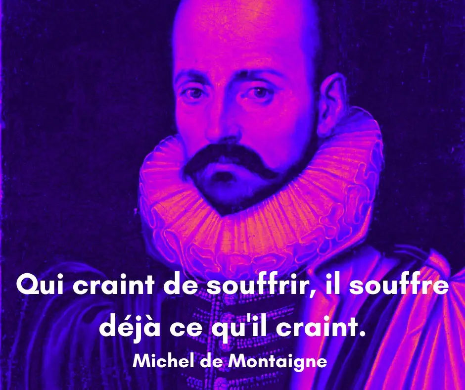 Portait et citation de Michel de Montaigne.